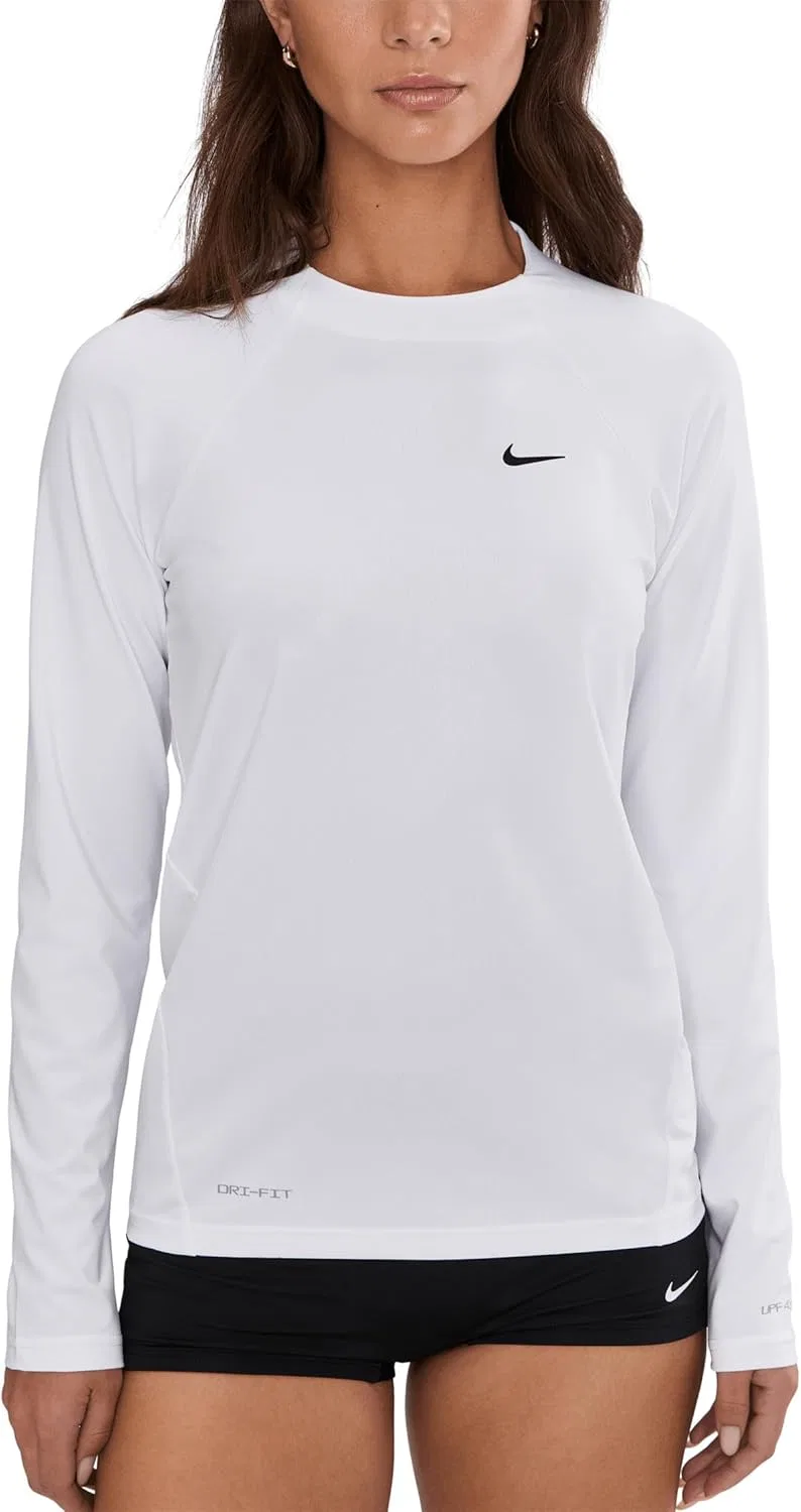 Женская рашгард с длинным рукавом Dri-FIT UV Hydroguard Nike, White