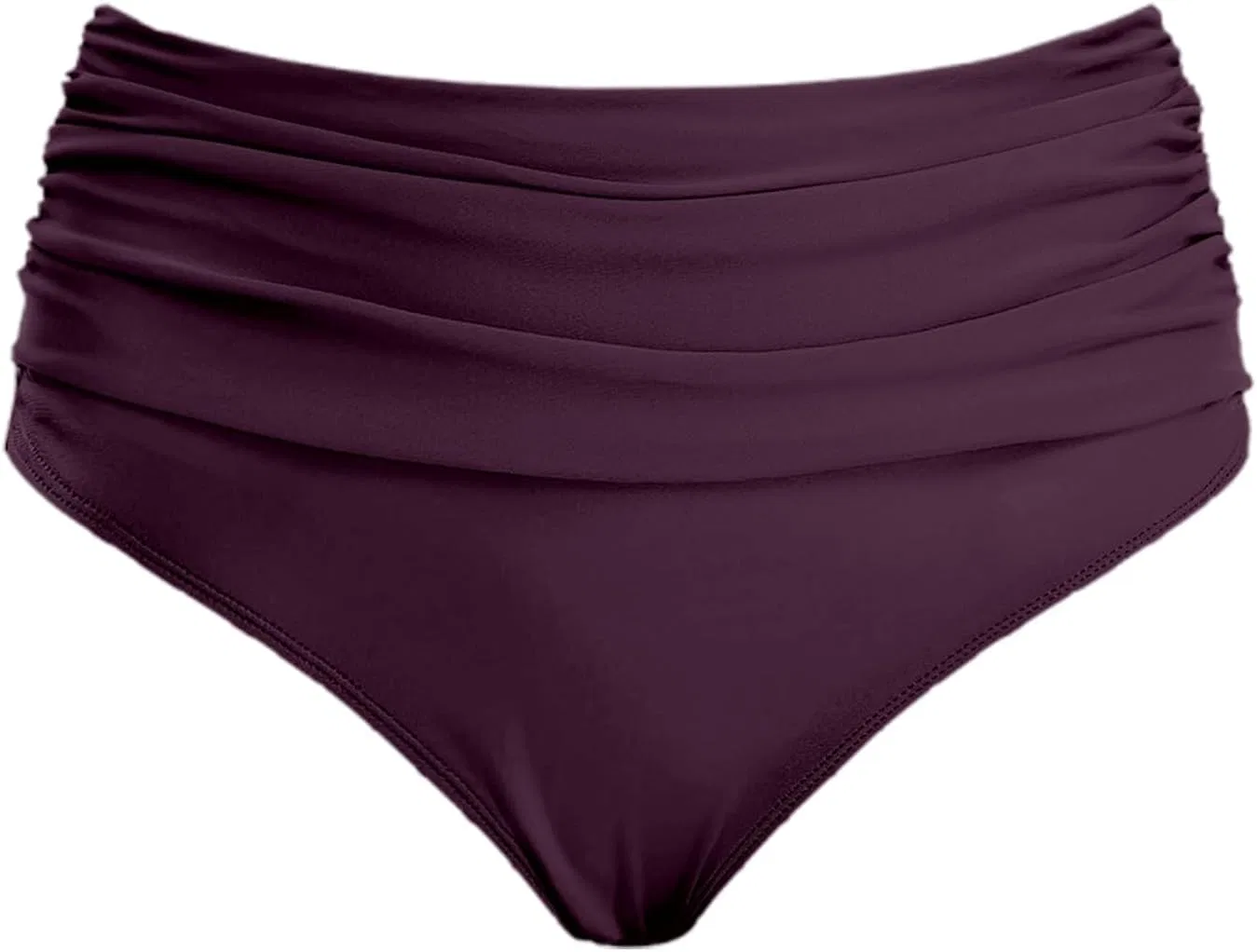 Женские бикини-шорты с высокой талией, утягивающие, Solid, Dark Purple — фото 3