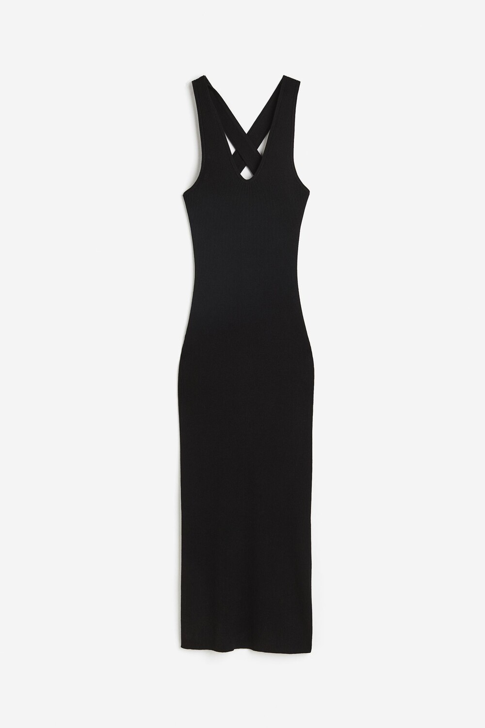 

Платье H&M Rib-knit V-neck, черный