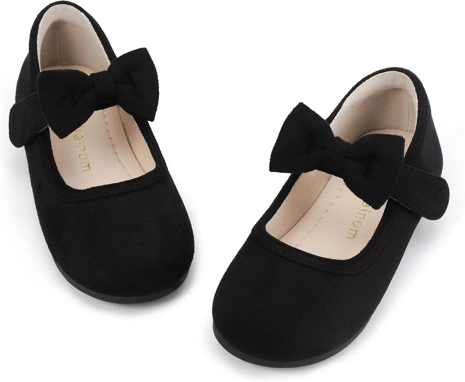 Детские балетки для девочек с бантом Hehainom, Black Suede