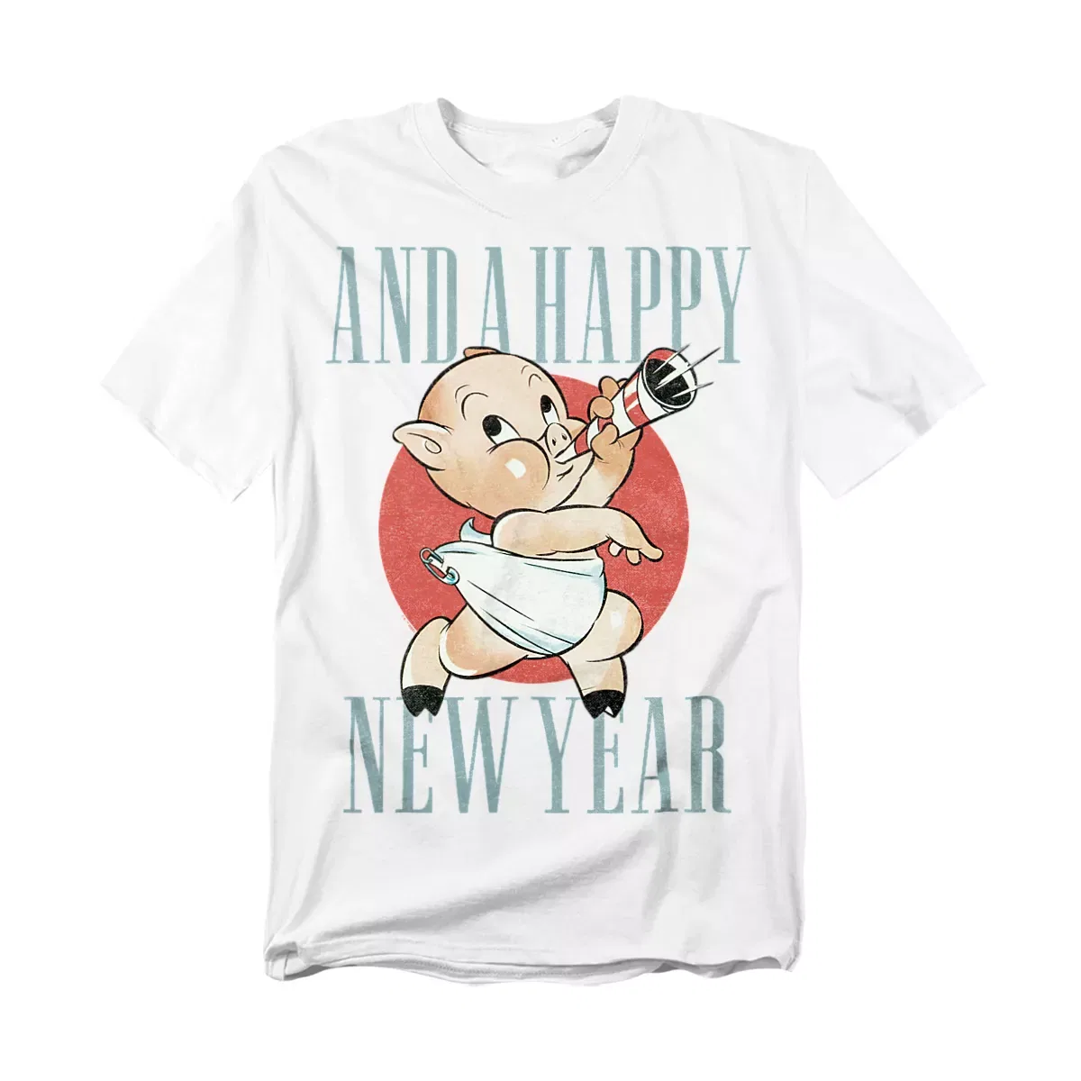 Детское боди с коротким рукавом Baby Looney Tunes Porky New Year Hearld Looney Tunes, White