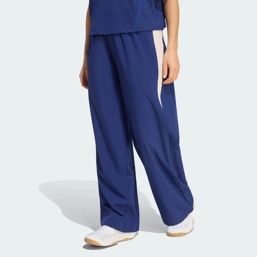 Спортивные брюки с принтом Hyperglam Color Block Wide Woven Pants adidas, Зеленый