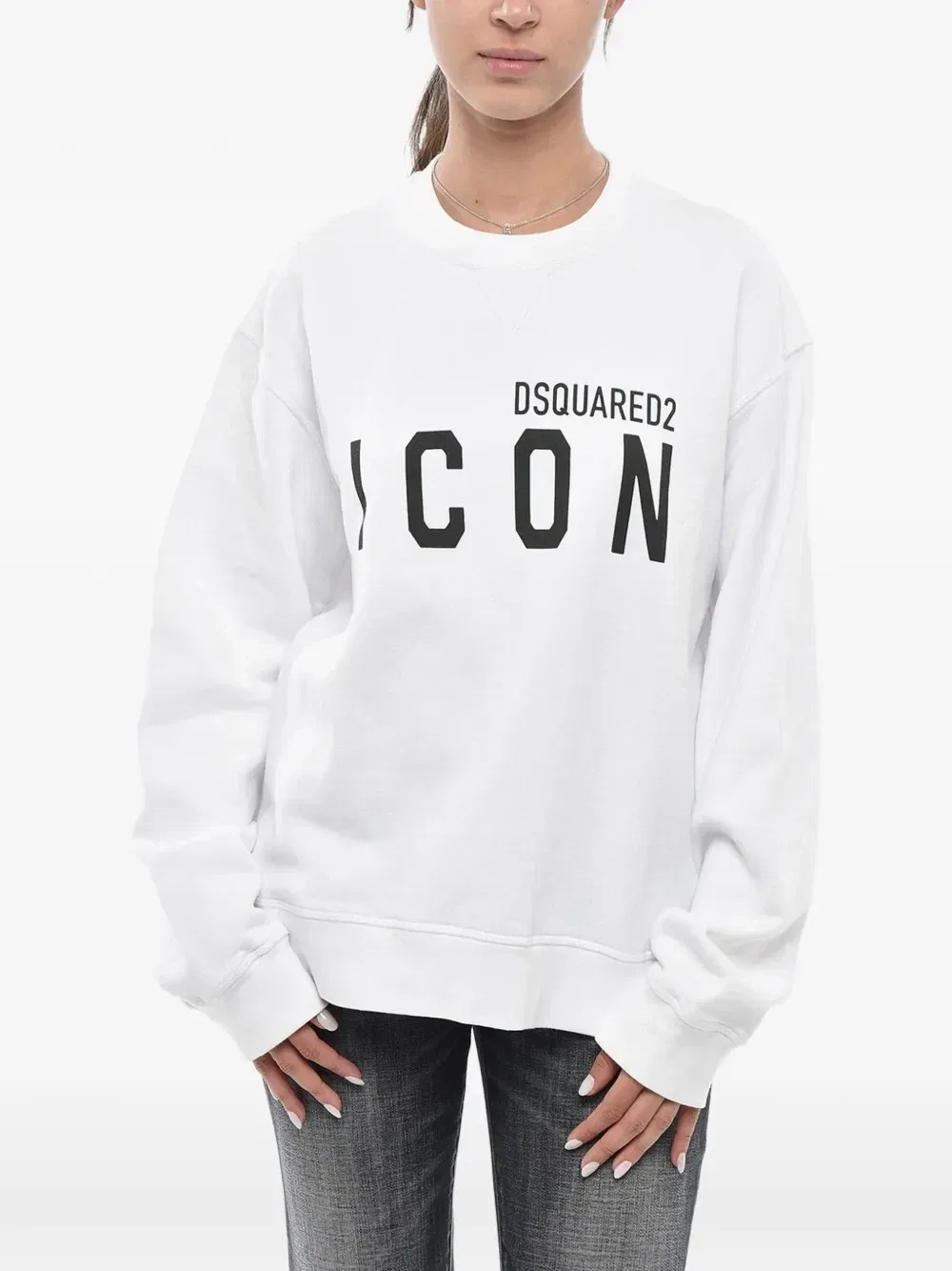 Свитшот с логотипом Icon Dsquared2, белый