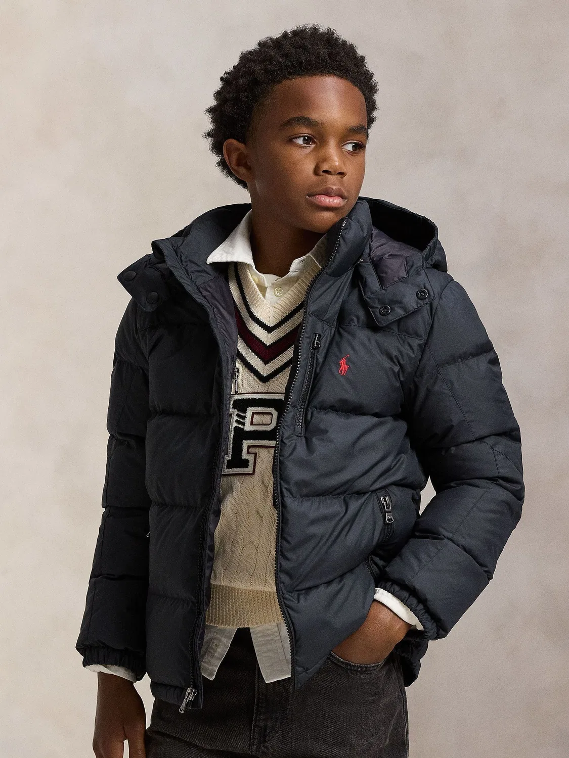 Пуховик стеганый Polo Ralph Lauren, черный