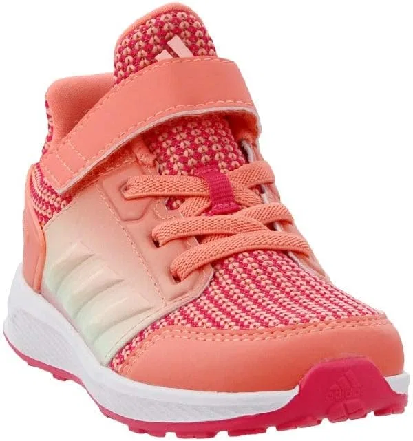 Детские кроссовки для мальчиков с вязаным верхом RapidaRun adidas, Chalk Coral/White/Real Pink — фото 2