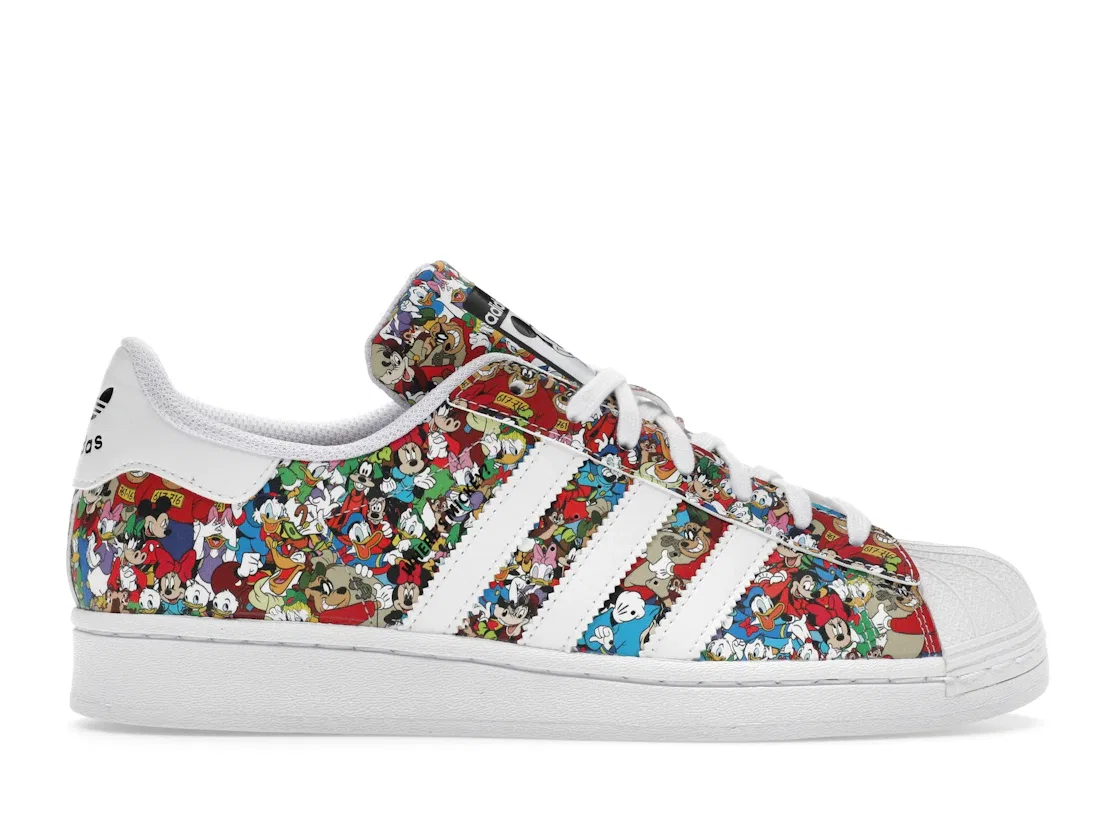 Детские кроссовки для мальчиков с принтом Adidas Superstar Adidas, Core Black Cloud White Wonder White