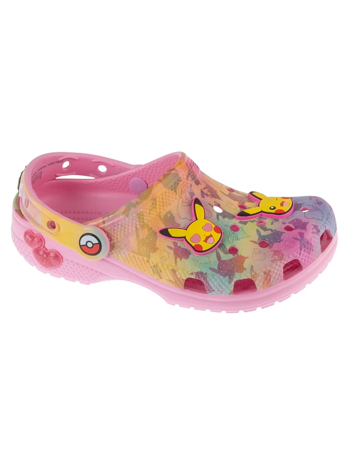 Сандалии Crocs Classic Pikachu Pink Clog K розового цвета