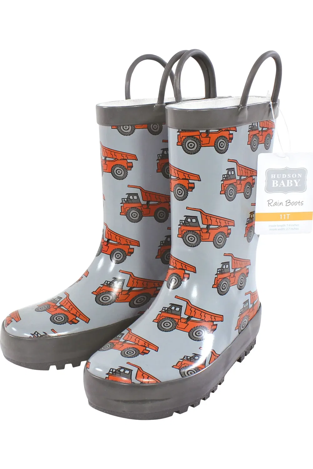 Детские сапоги резиновые водонепроницаемые Rain Boots Hudson Baby, Dump Truck — фото 2