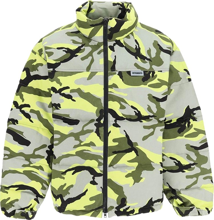 Пуховик Vetements Neon Camo Logo Puffer Jacket 'Neon Camo', разноцветный - фото