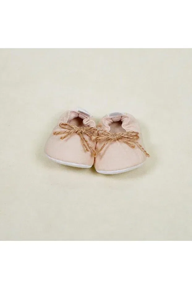 Детские пинетки для девочек вязаные Lora Bliss, Beige