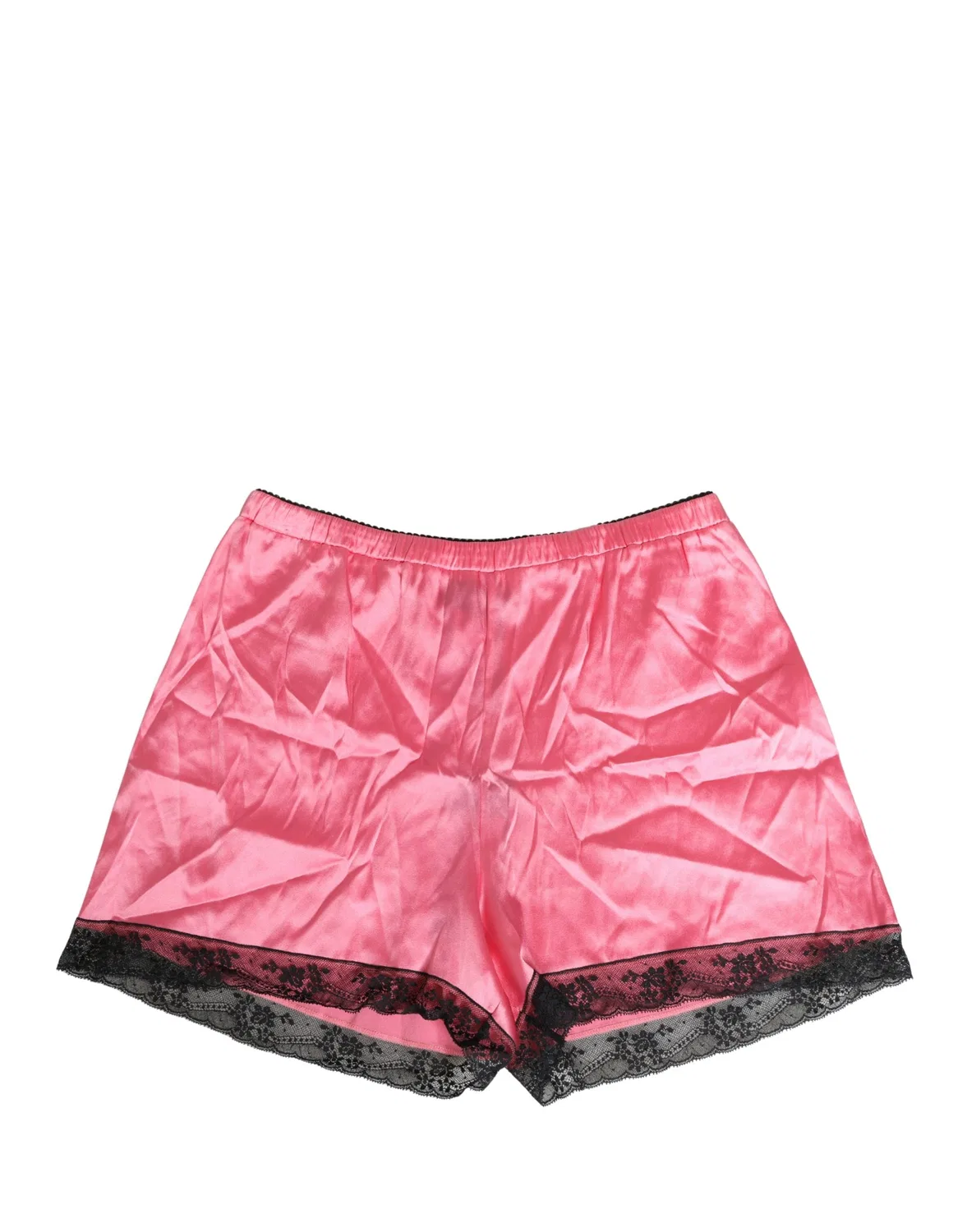 Женские пижамные шорты из шелкового атласа с кружевной отделкой Dolce & Gabbana, Pink — фото 2