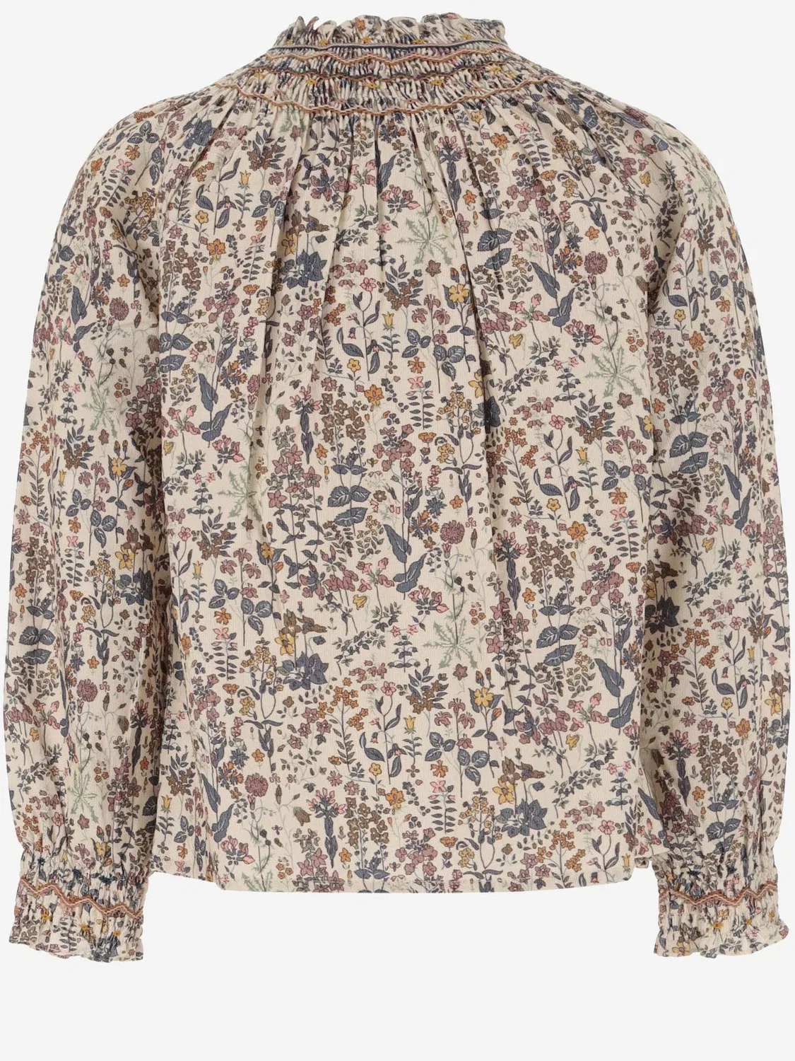 Блуза с воланами и вышивкой Petale Smocked Liberty Fabric Bonpoint, Fl Multicolore — фото 2