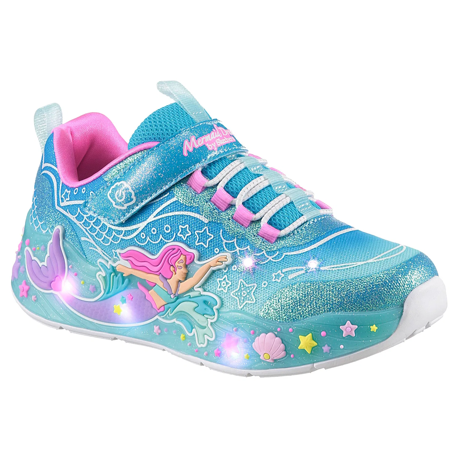 Детские кроссовки с мерцающим эффектом Skechers, Turquoise-Multi
