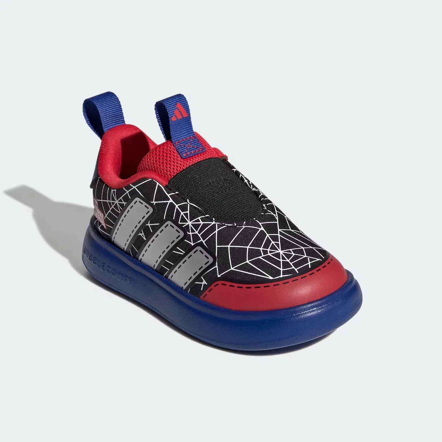 Детские кроссовки без шнуровки Marvel Spider-Man Bubblecomic Adidas Sportswear, черный/серебристый/синий — фото 4