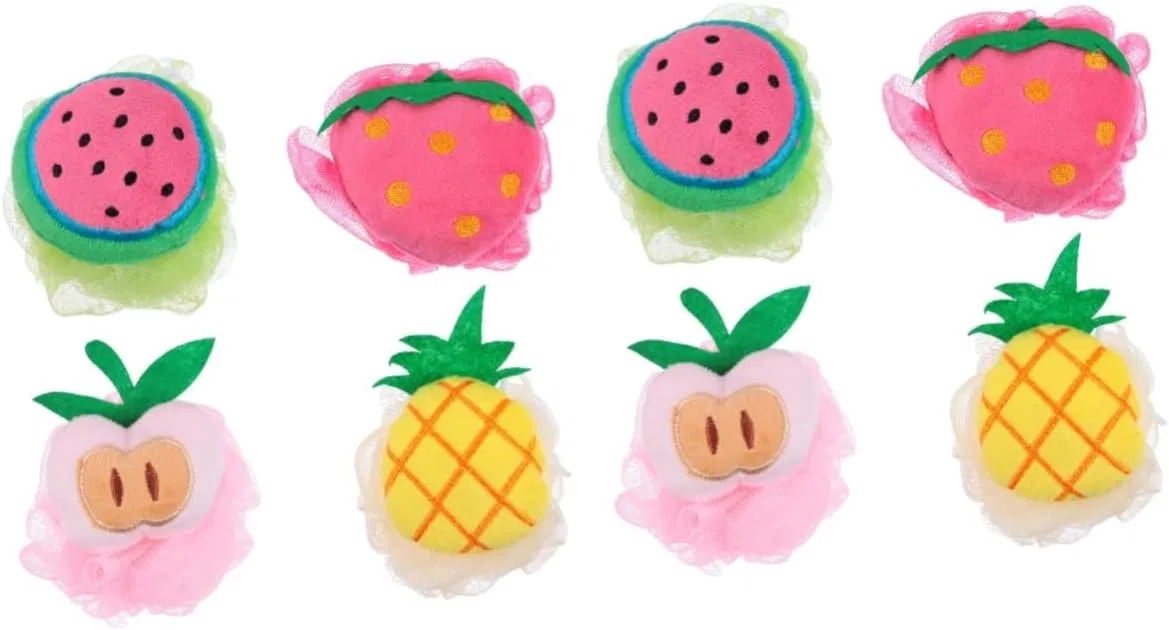 Мочалка для душа Fruit Shower Ball, minkissy, 8 шт, 10x10x10 см