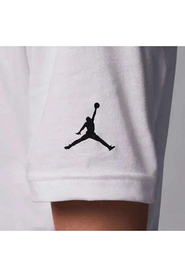 Детская футболка с принтом для девочек Jdb Mj Wordmark Emb Crew Nike, White — фото 4
