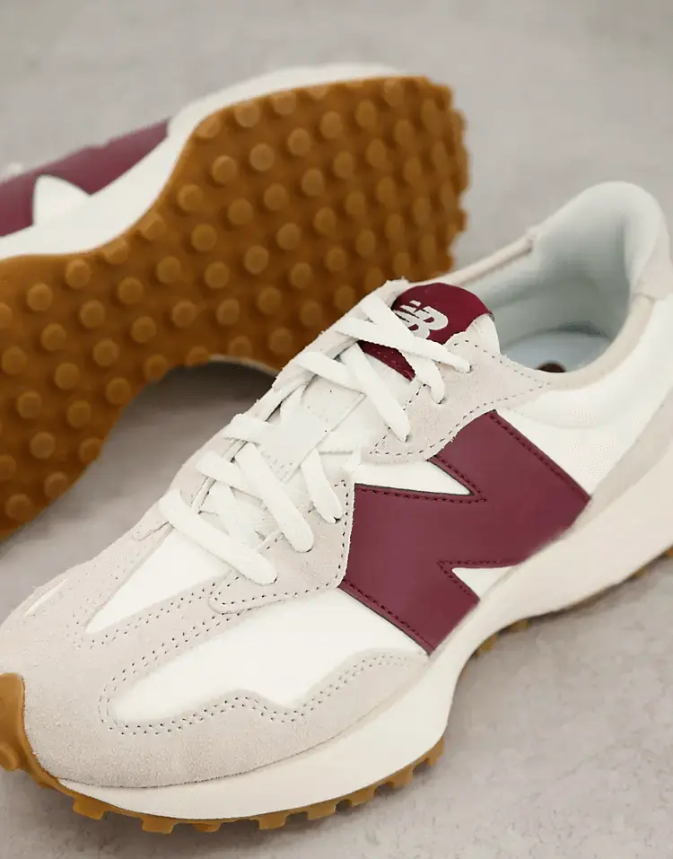 Женские кроссовки New Balance 327, белый/бордовый — фото 3
