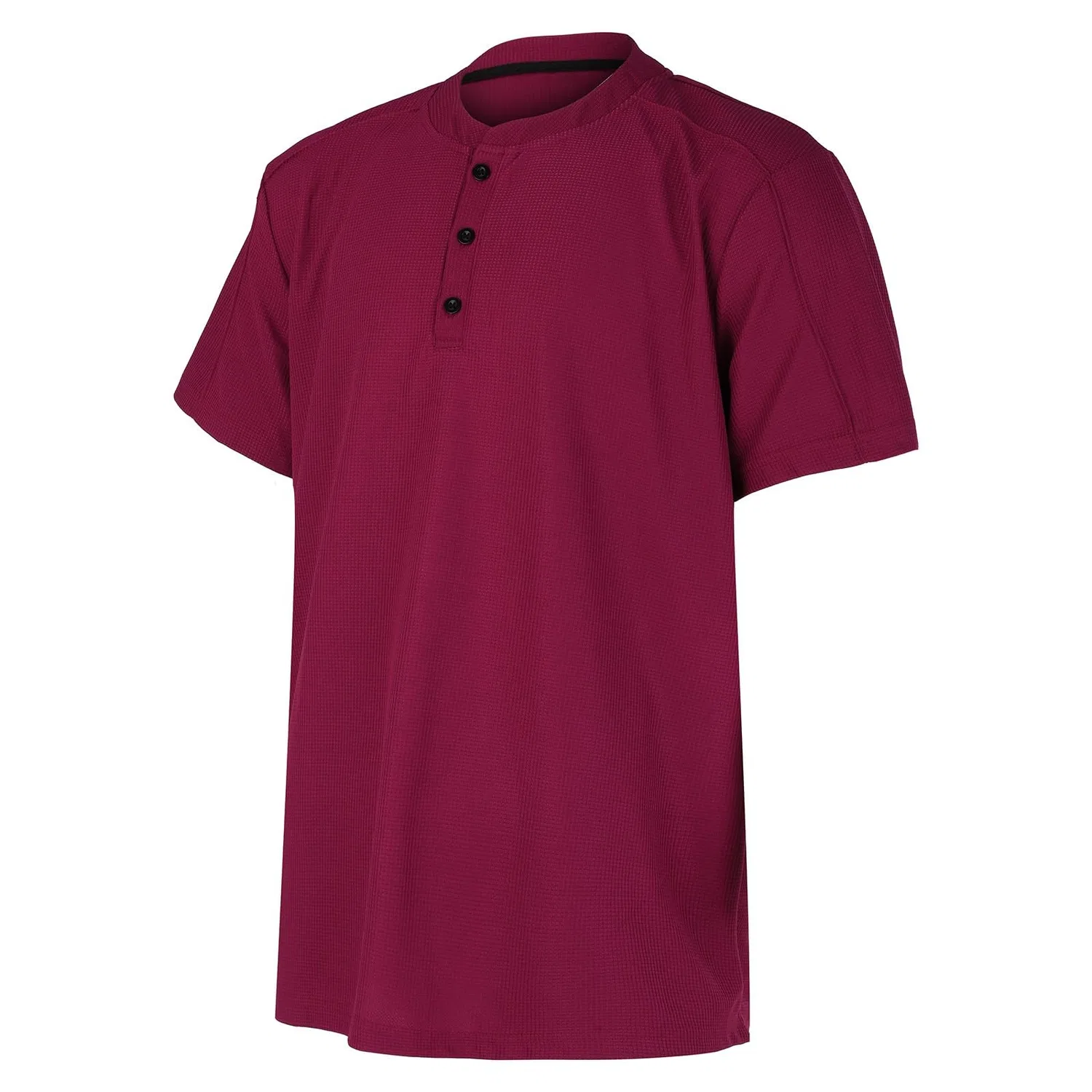 Мужская футболка-поло с коротким рукавом и отложным воротником Henley, Red Polo Shirts for Men — фото 2