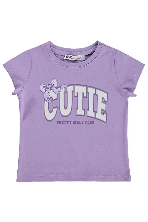 Детская футболка с принтом для девочек Cutie Printed T-Shirt Civil Girls, Purple