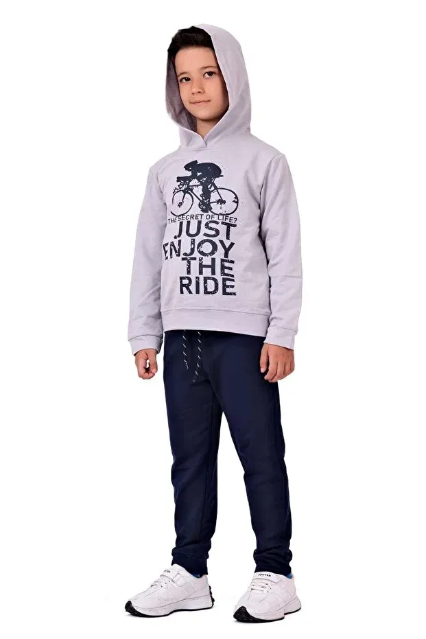 Детский спортивный костюм с принтом Minikadam, Light Gray