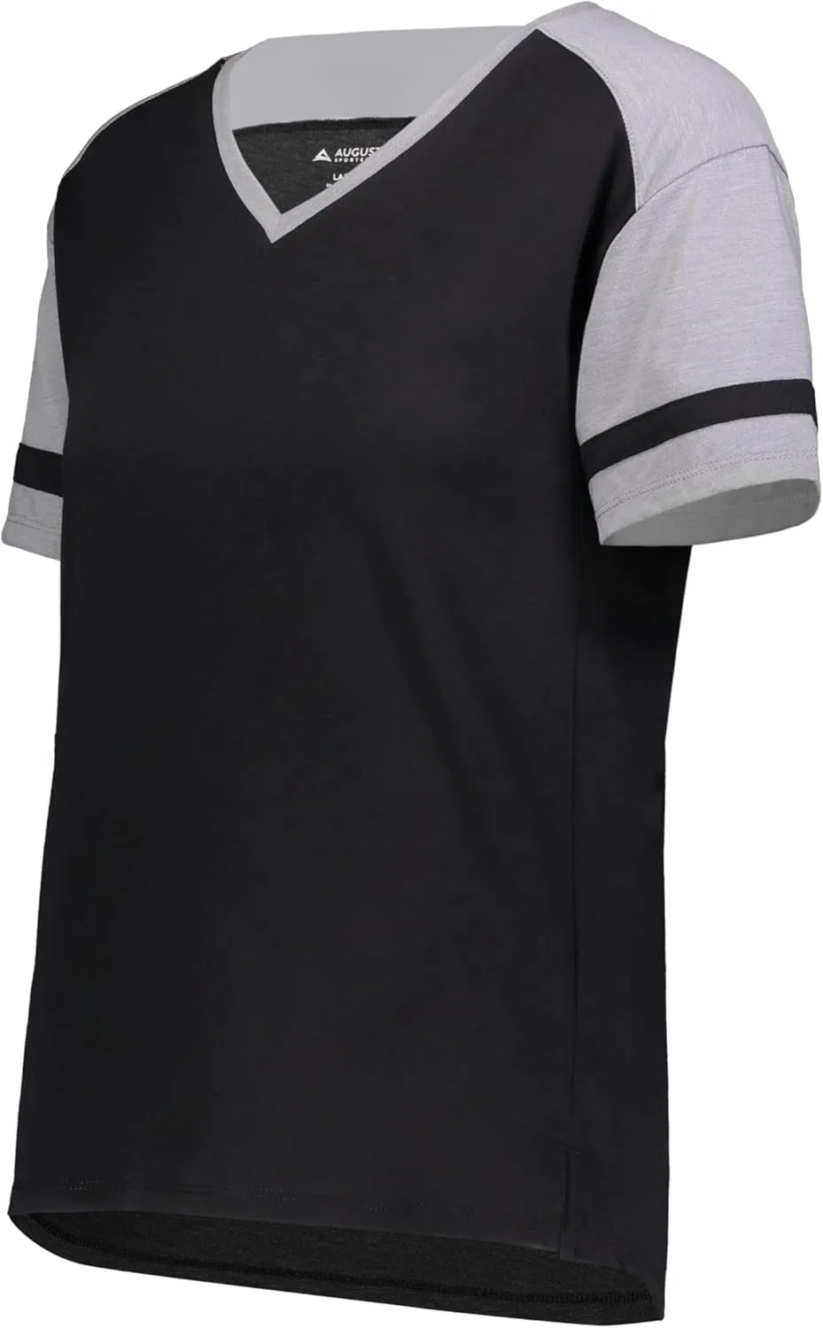 Футболка Augusta Sportswear Girls Fanatic 2.0 для девочек, черно-серый меланж