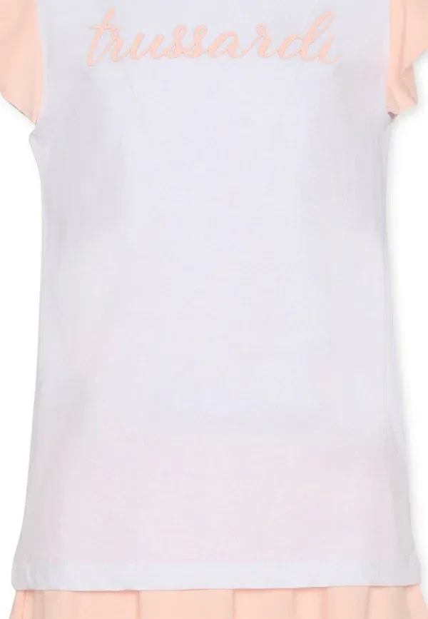 Комплект юбка-футболка с принтом A-line skirt Tru Trussardi Junior, белый — фото 3