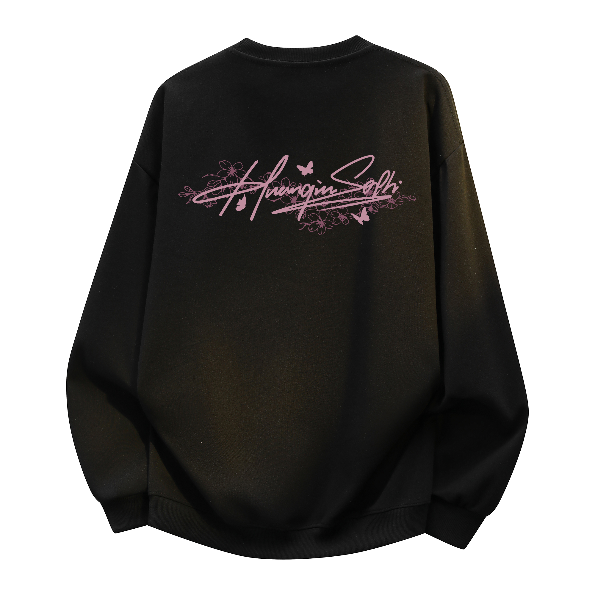 

Свитшот с круглым вырезом Unisex HUANQIU, черный (fleece-lined)