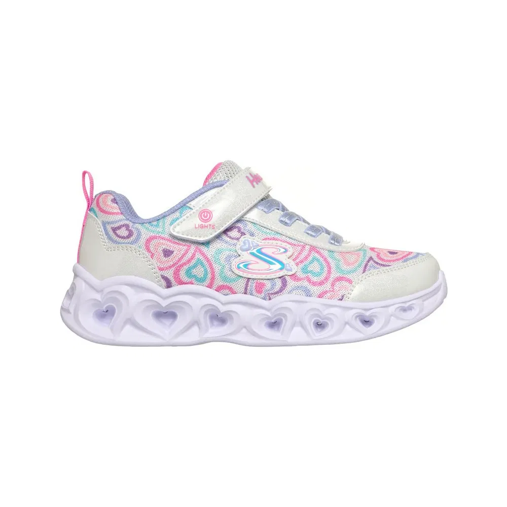 Детские кроссовки для девочек со светящейся подошвой Heart Lights Boogie Love Skechers