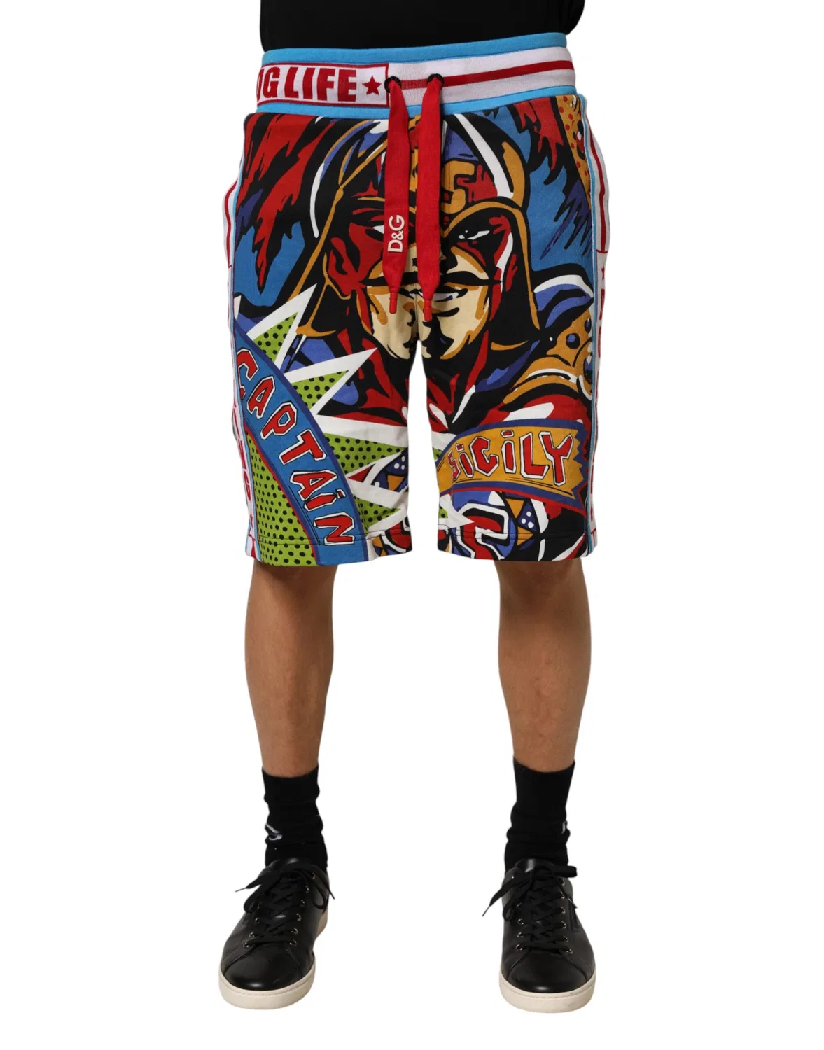 Мужские шорты-бермуды с принтом Captain Sicily Dolce & Gabbana, Multicolor