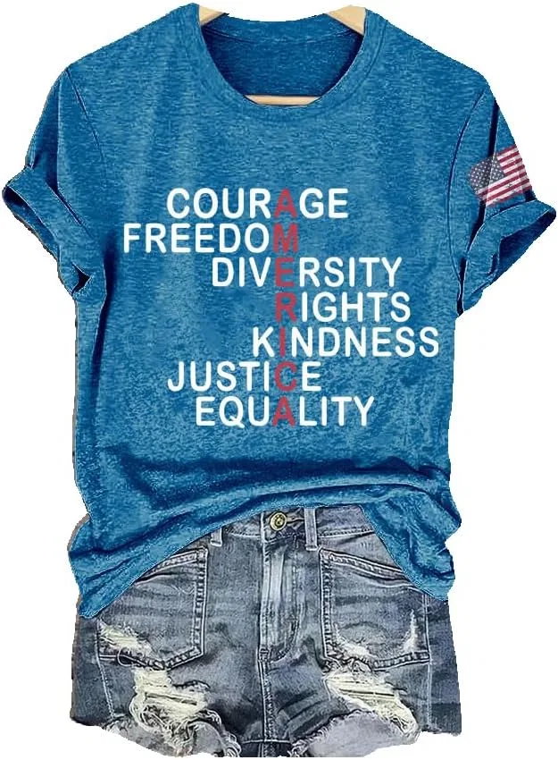 Мужская футболка с принтом Patriotic Tshirt, Blue