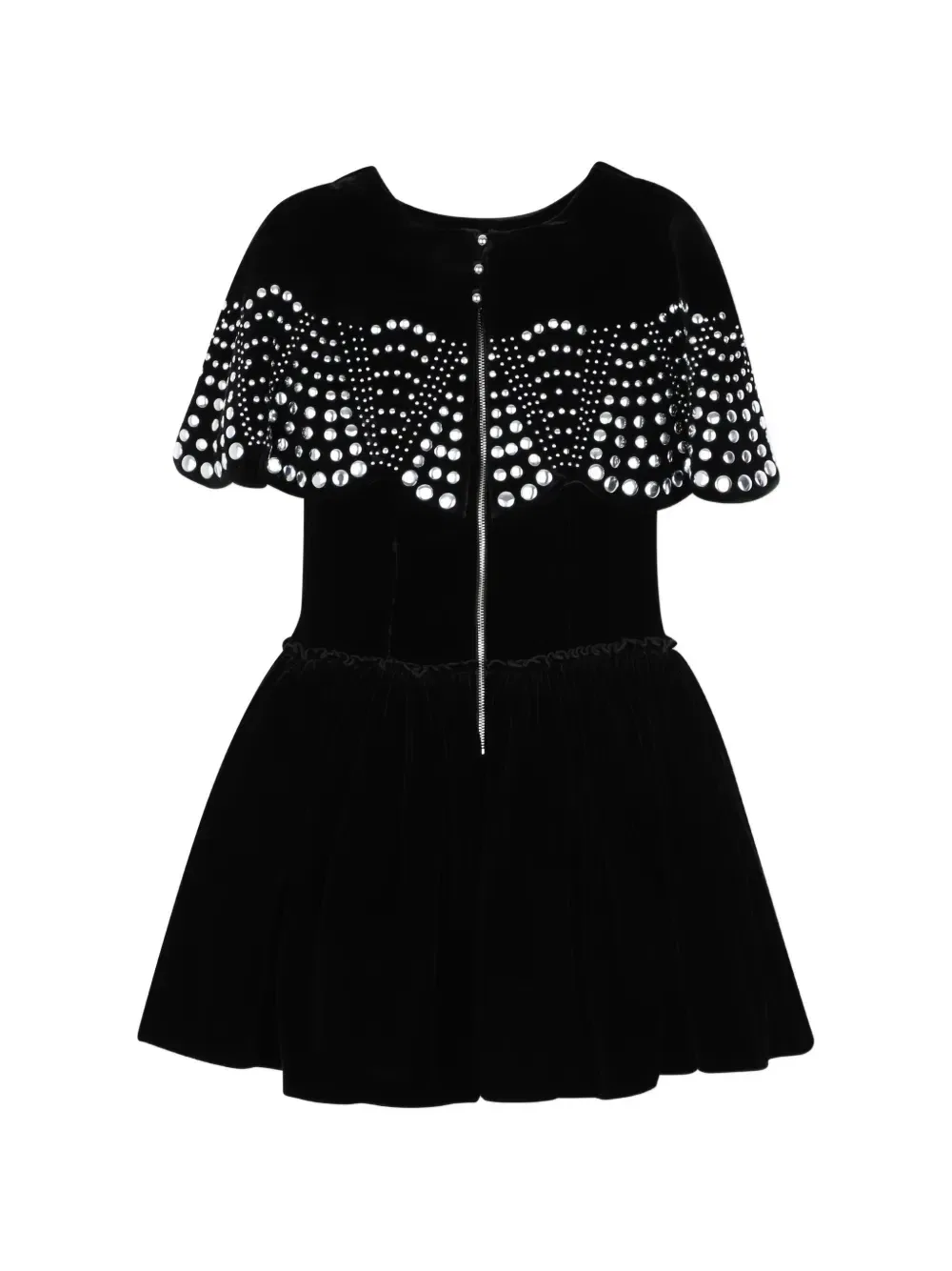 Декорированное бархатное платье мини Lanvin Enfant, черный — фото 2