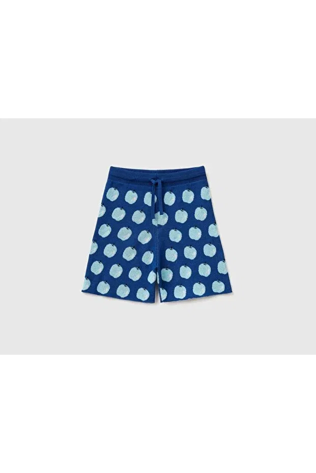 Детские шорты для мальчиков с принтом Mix Fruit Patterned Knitwear United Colors Of Benetton, Navy Blue Mix