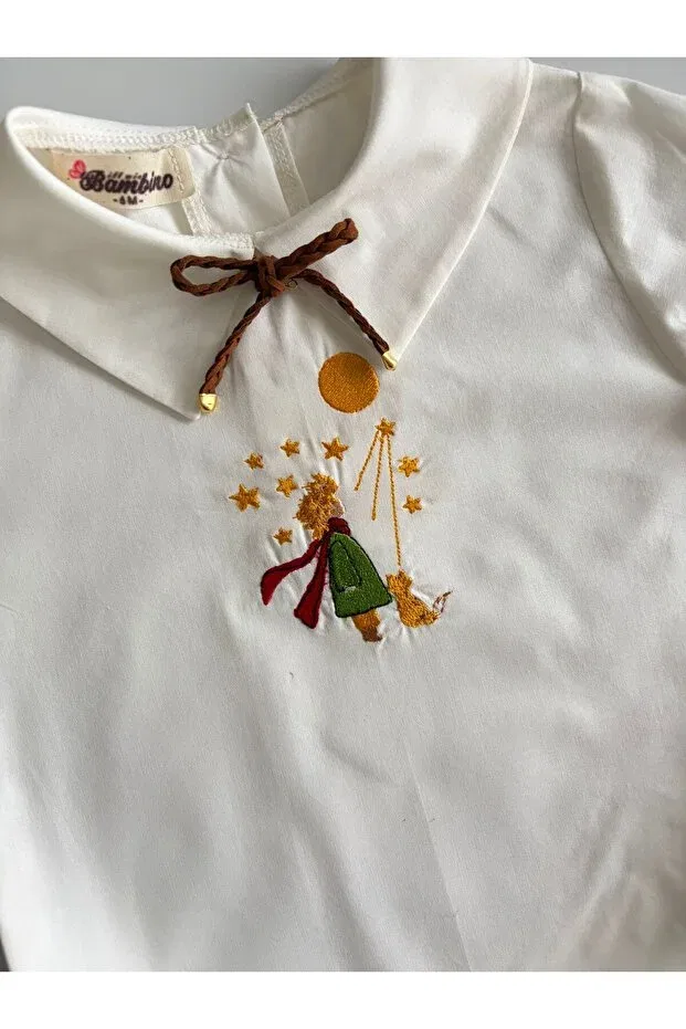 Детское боди для мальчиков с вышивкой Il Mio Bambino, Ecru — фото 2