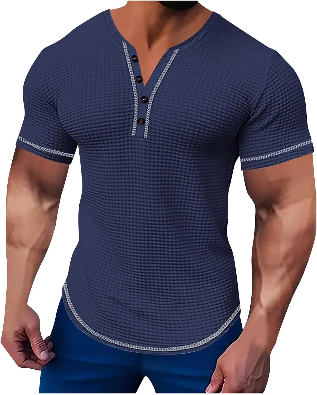 Мужская футболка-поло текстурная slim fit Generic, Navy