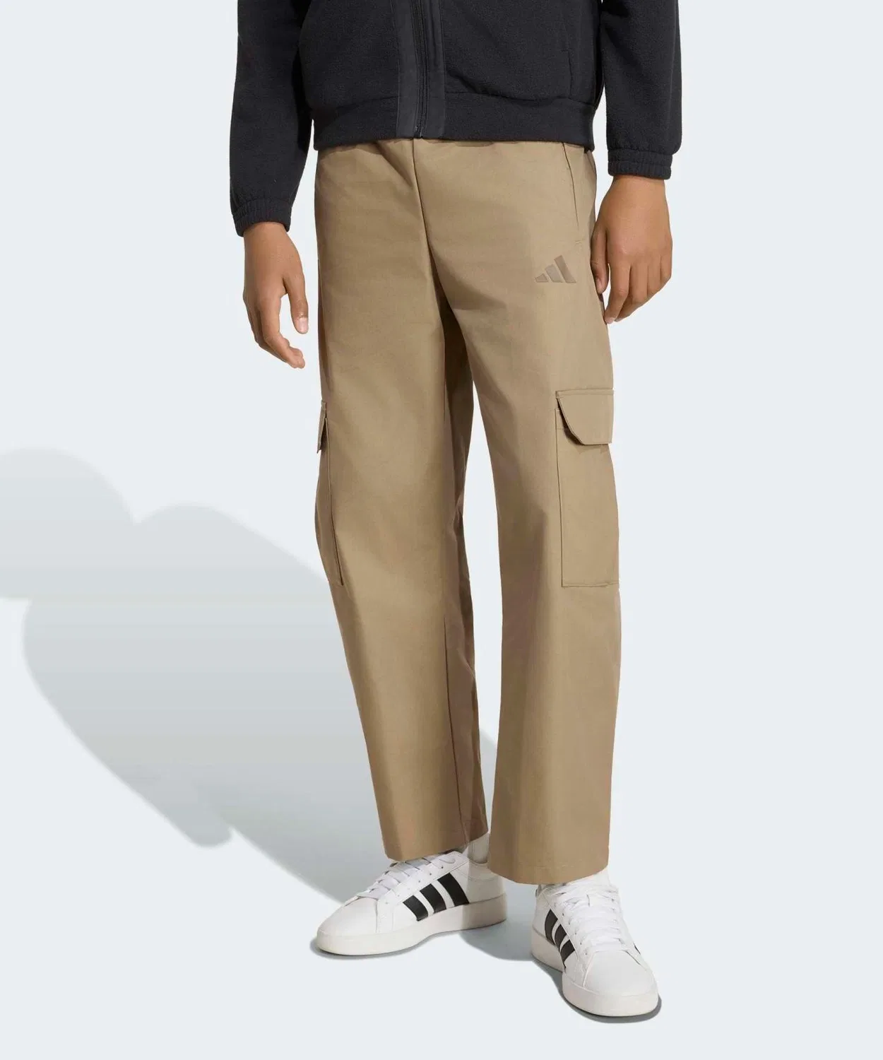 Детские спортивные брюки свободного кроя с принтом Future Icon Barrel Shape Cargo Long Length Adidas, Beige — фото 3