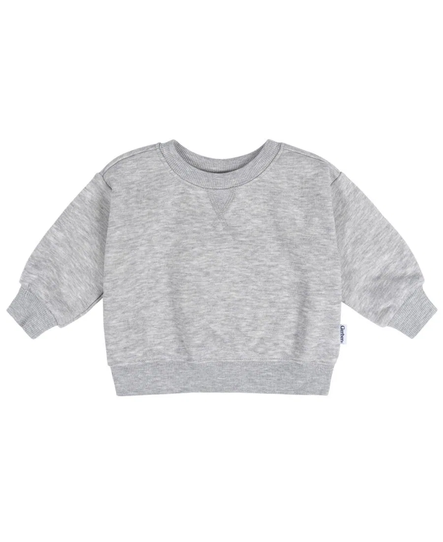 Детский свитшот с длинным рукавом Gerber, Heather Grey