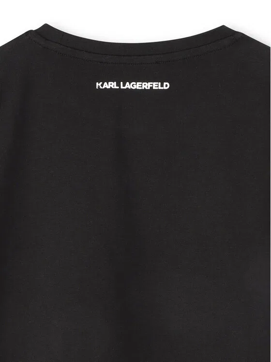 Футболка regular fit Karl Lagerfeld Kids, черный — фото 4