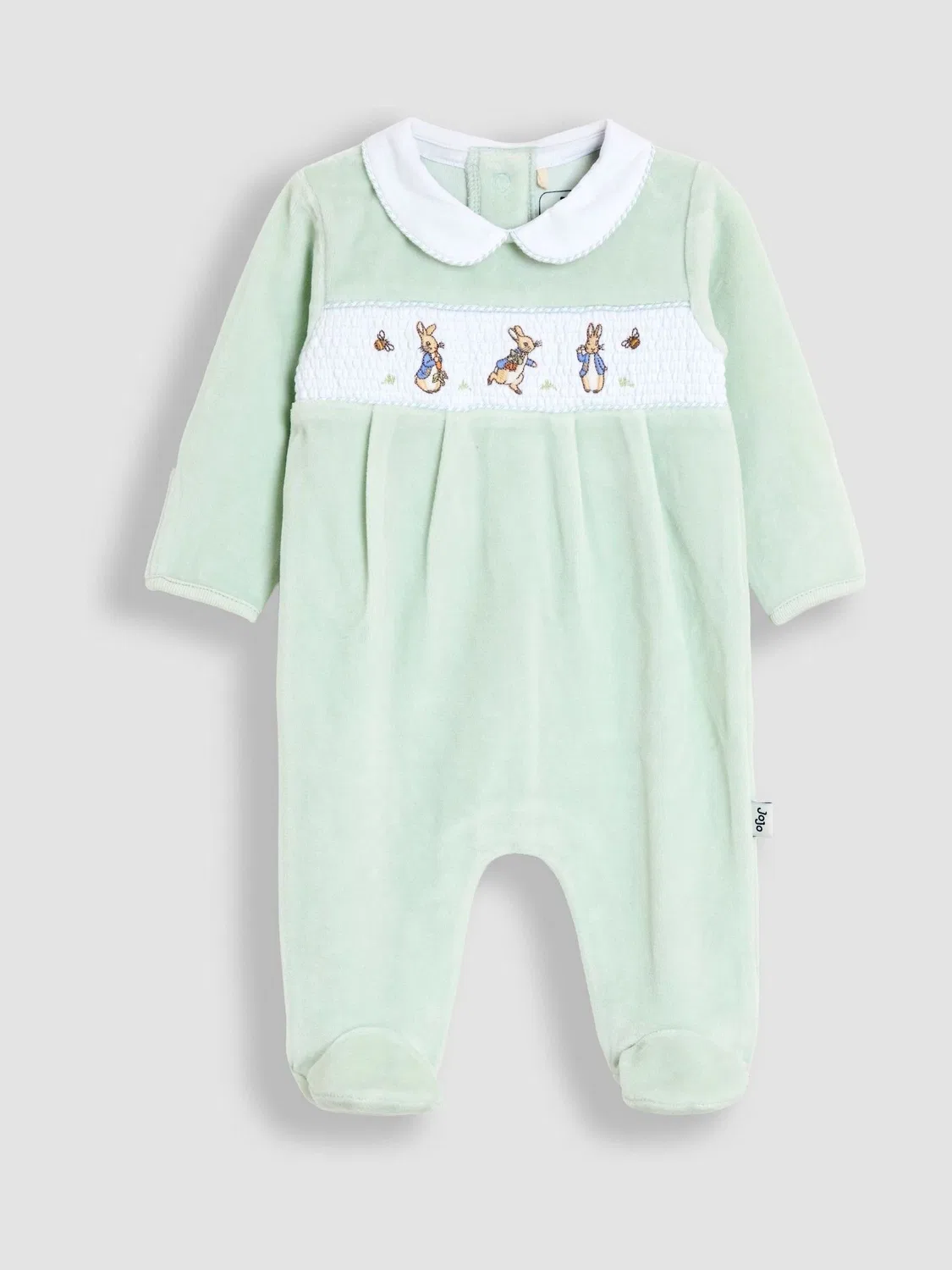 Комбинезон велюровый с вышивкой Peter Rabbit, JoJo Maman Bébé, мятный Peter Rabbit