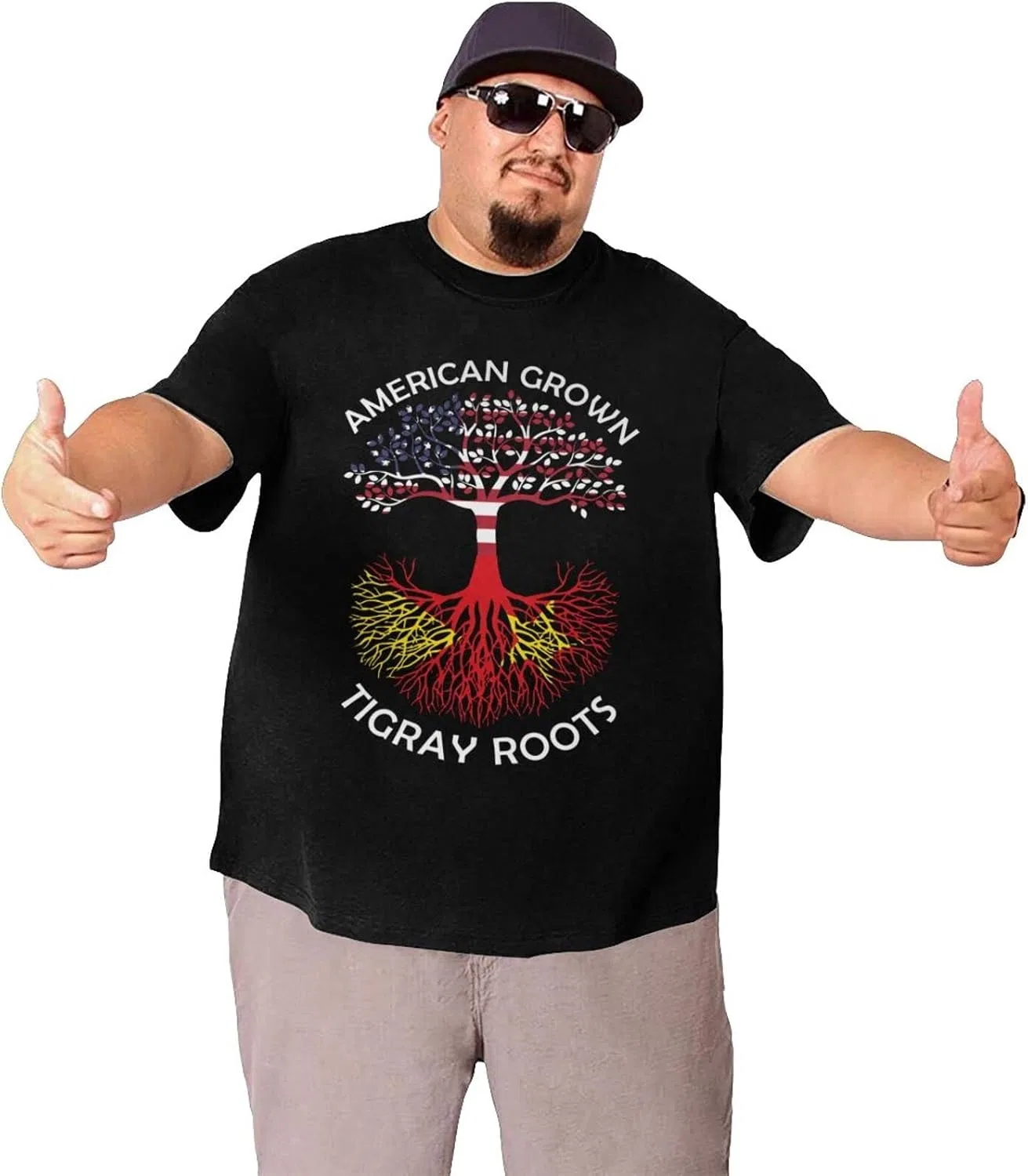 Мужская футболка с графическим принтом Regular Fit, American Grown Tigray Region Roots — фото 3