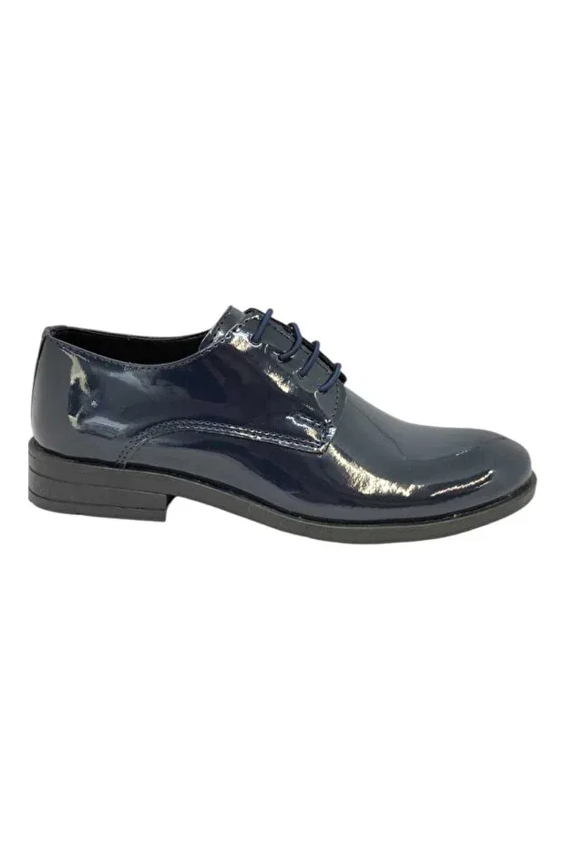 Детские классические туфли из лакированной кожи для мальчиков Onur Ortopedik, Navy Blue — фото 3