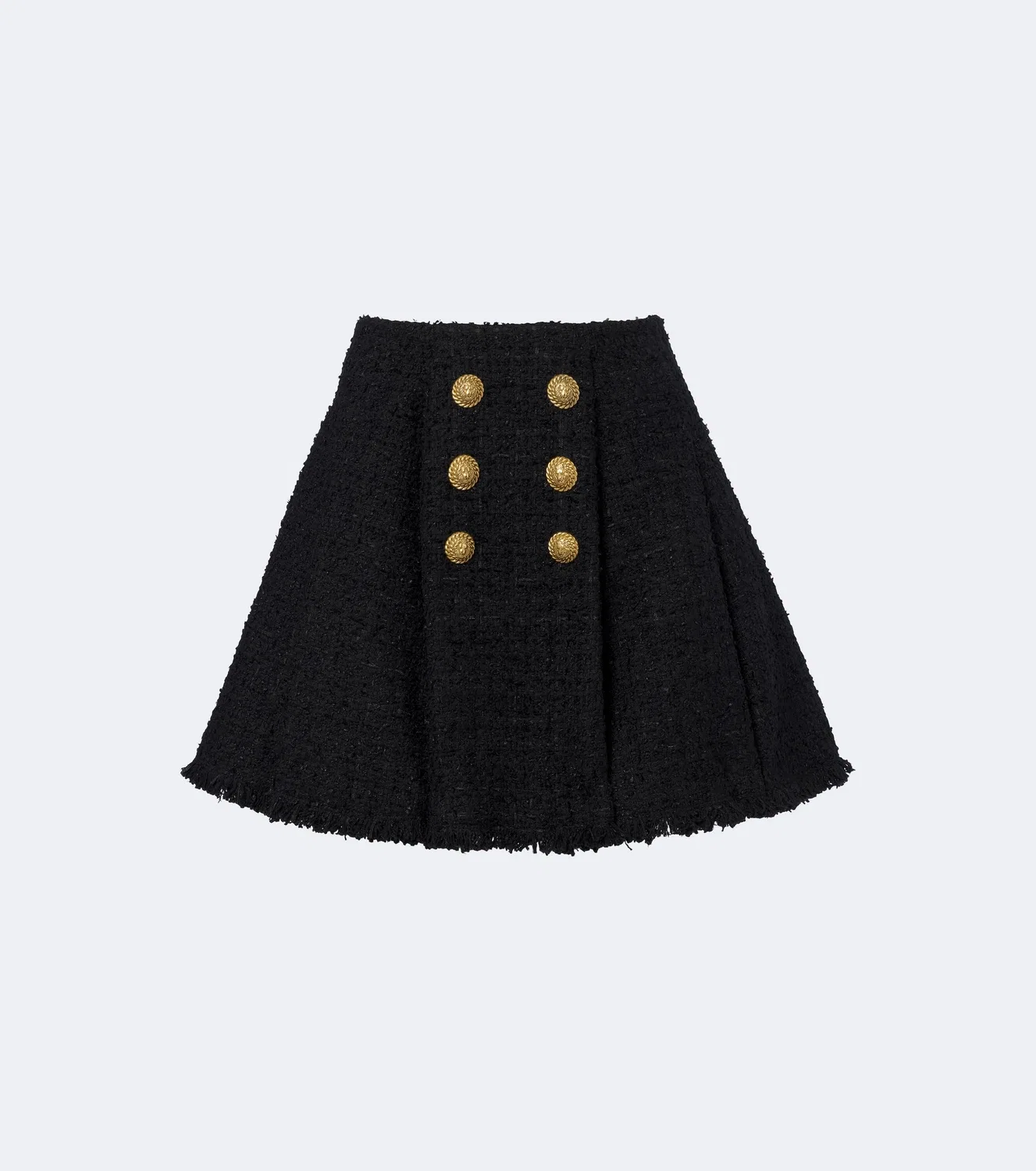 Твидовая мини-юбка Balmain, черный