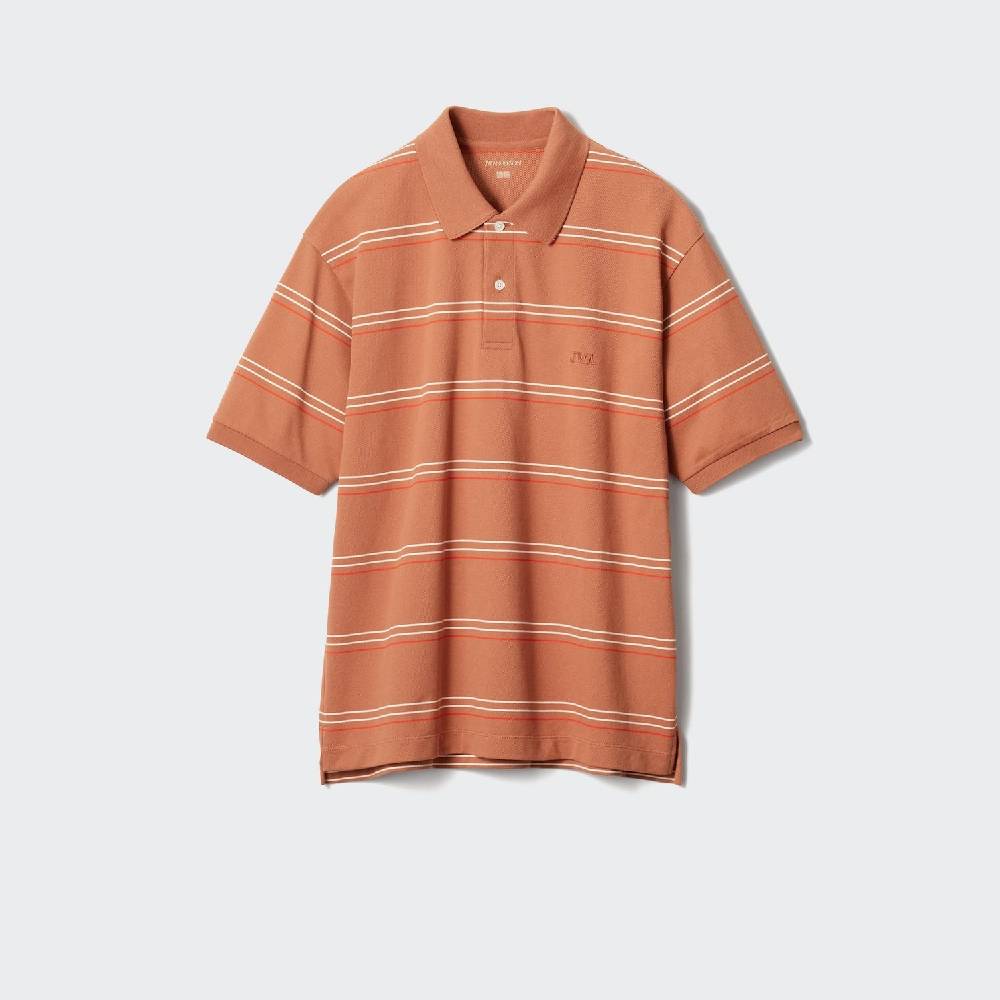 Футболка-поло Uniqlo JW Anderson Dry Kanoko Border Unisex, 26 оранжевый