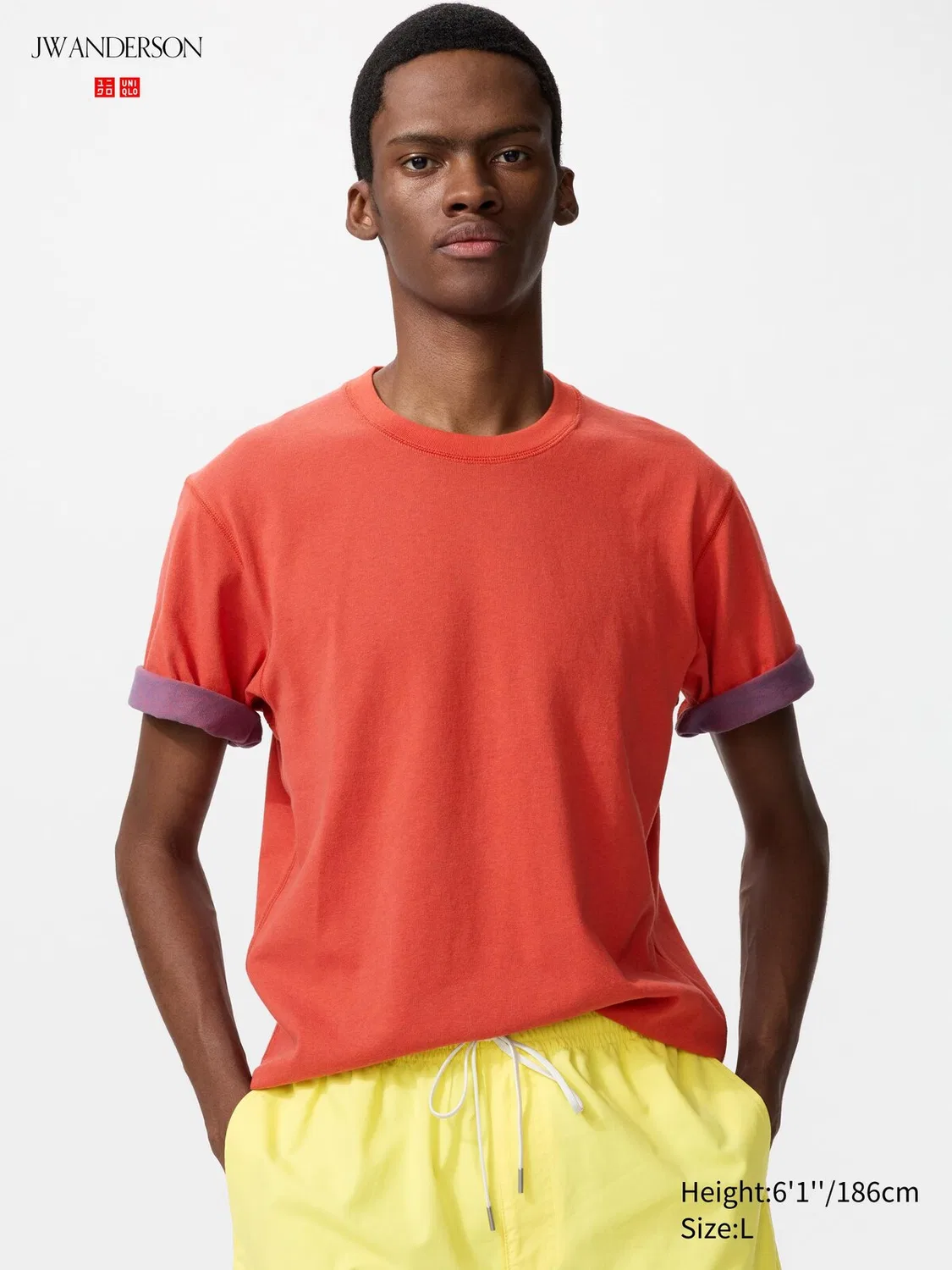 Футболка Uniqlo, двухцветная, оранжевый