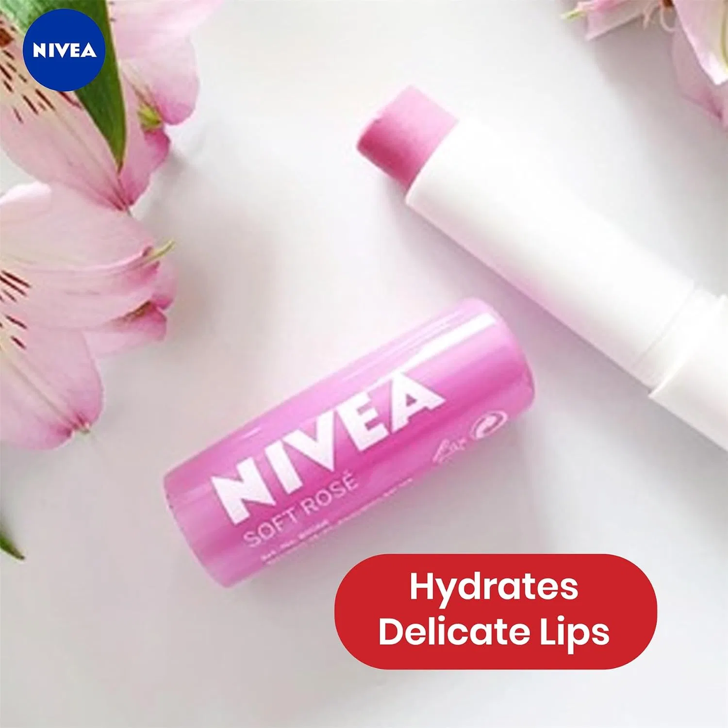 Бальзам для губ с розовым экстрактом NIVEA, 4.8 г, Rose — фото 3