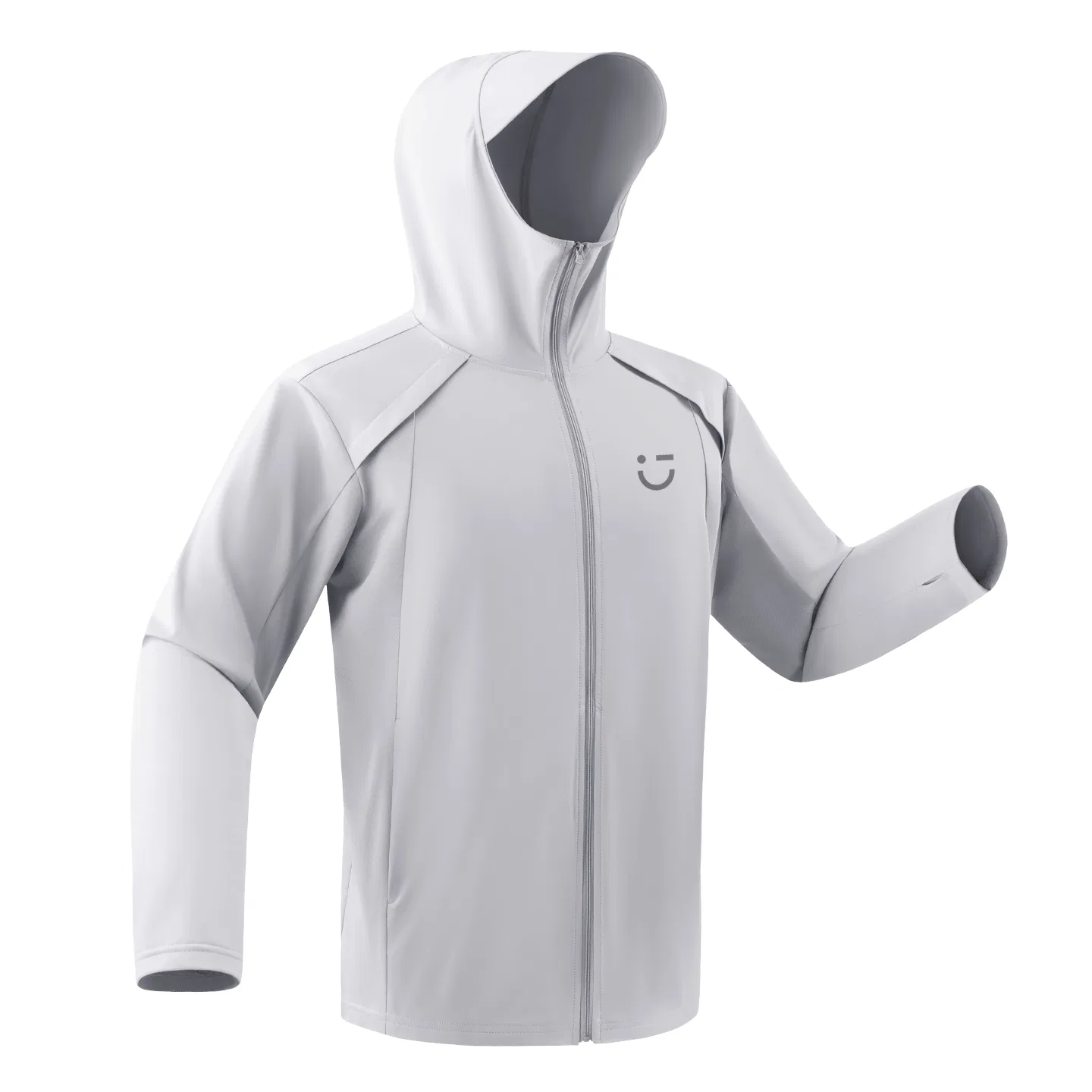 Детская одежда для защиты от солнца с принтом MINISO, Outdoor Sun Protection Black M22 Light Gray Smiley Face Chest Logo — фото 3