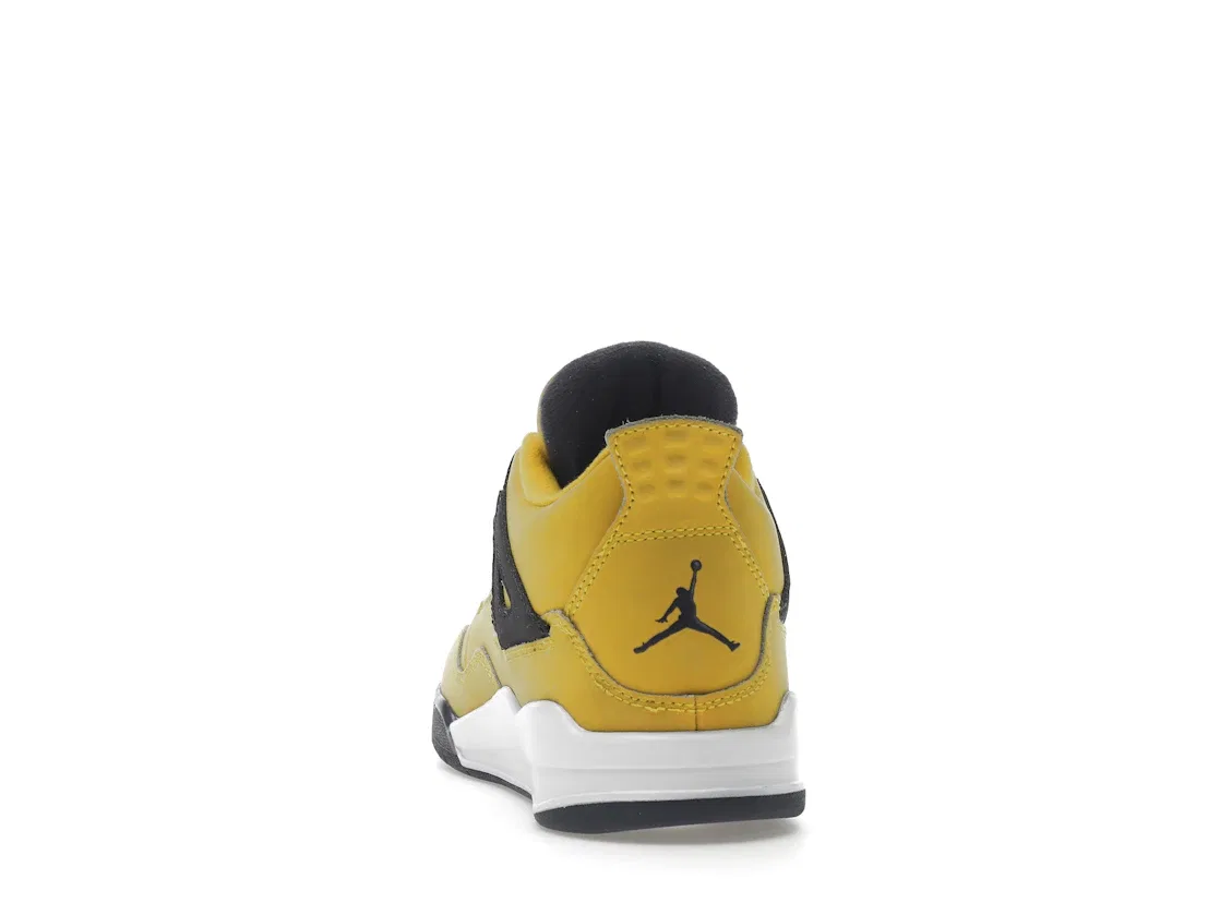 Детские кроссовки Lifestyle с верхом из нубука и сетки Jordan 4 Retro, Tour Yellow/White-Dark Blue Grey — фото 4