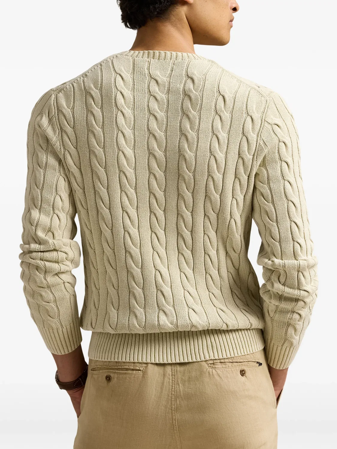 Хлопковый свитер с косами Polo Ralph Lauren, нейтральные — фото 2