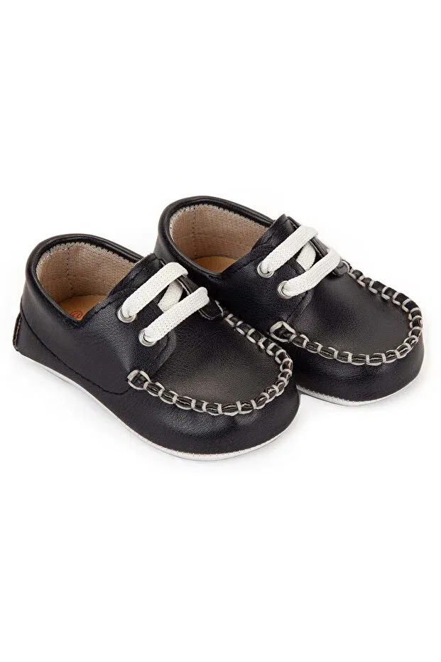 Детские ботинки для новорожденных с кожаными вставками Baby Pattini, Navy Blue