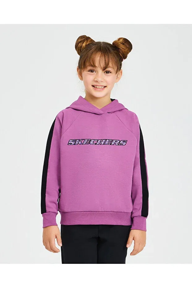 Детское худи с графическим принтом для девочек Skechers, Purple