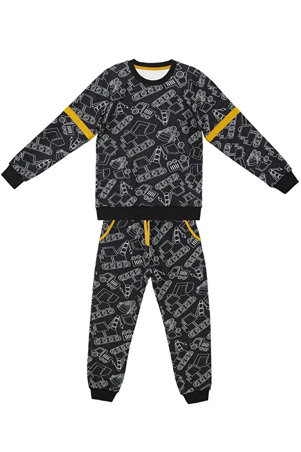 Детский спортивный комплект для мальчиков с принтом Cars boy black Denokids, Black — фото 4